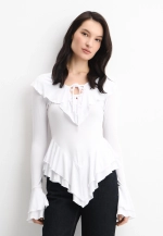 Блуза "Бохо" из вискозы, цвет белый