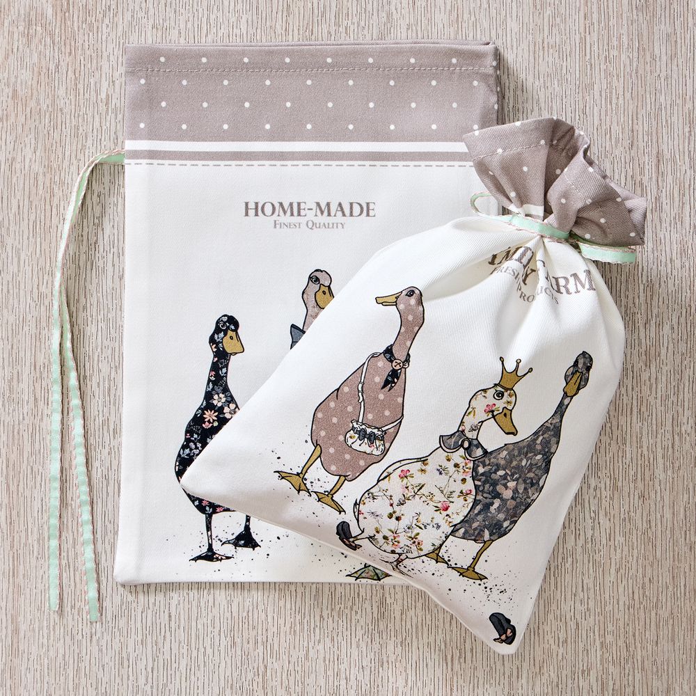 НАБОР МЕШОЧКОВ ИЗ 2-Х ШТ "FAMILY FARM" 20Х29СМ,100%ХЛОПОК,КАПУЧИНО,ТВИЛ,ПРОПИТКА