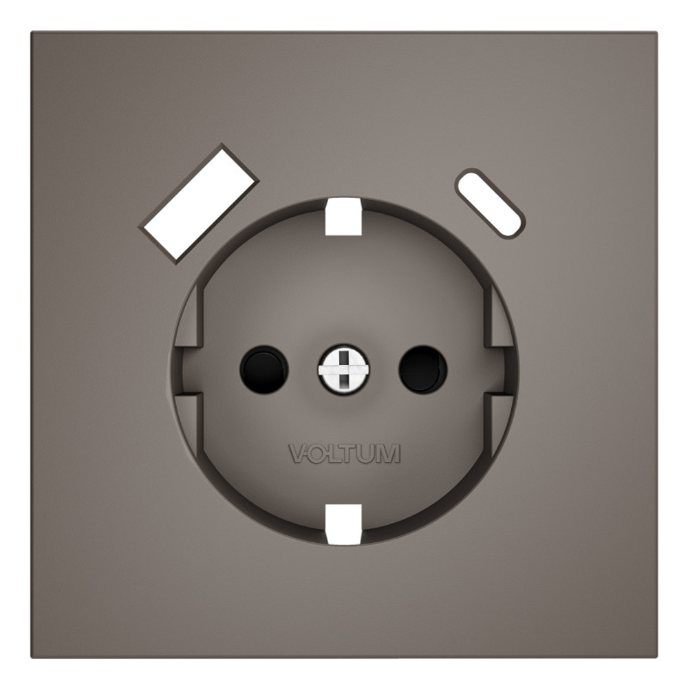 Накладка для розетки с заземлением и защитными шторками, с USB A+C, S70 (капучино)