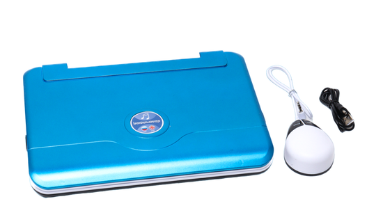 Детский обучающий ноутбук русско-английский (35 функций) с мышкой ( синий )