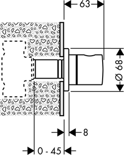 Запорный вентиль Hansgrohe 15972000 S,СМ, 1/2 / 3/4