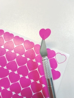 Наклейки сердечки фуксия, 324 шт