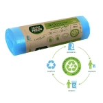 ЭКОпакеты д/мусора 70% RECYCLING с усиленными завязками 35лшт (голубые) 20мкм Master FR