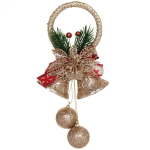 Украшение новогоднее «Колокольчики с цветком» 21*12 см, Золото