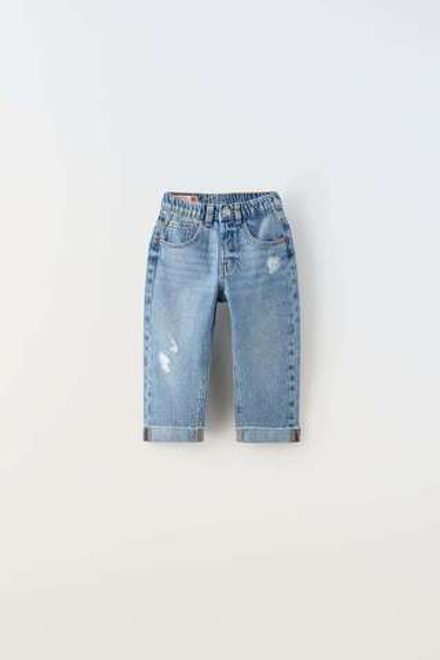 ZARA ДЖИНСЫ LOOSE FIT, ВЫЦВЕТШИЙ СИНИЙ