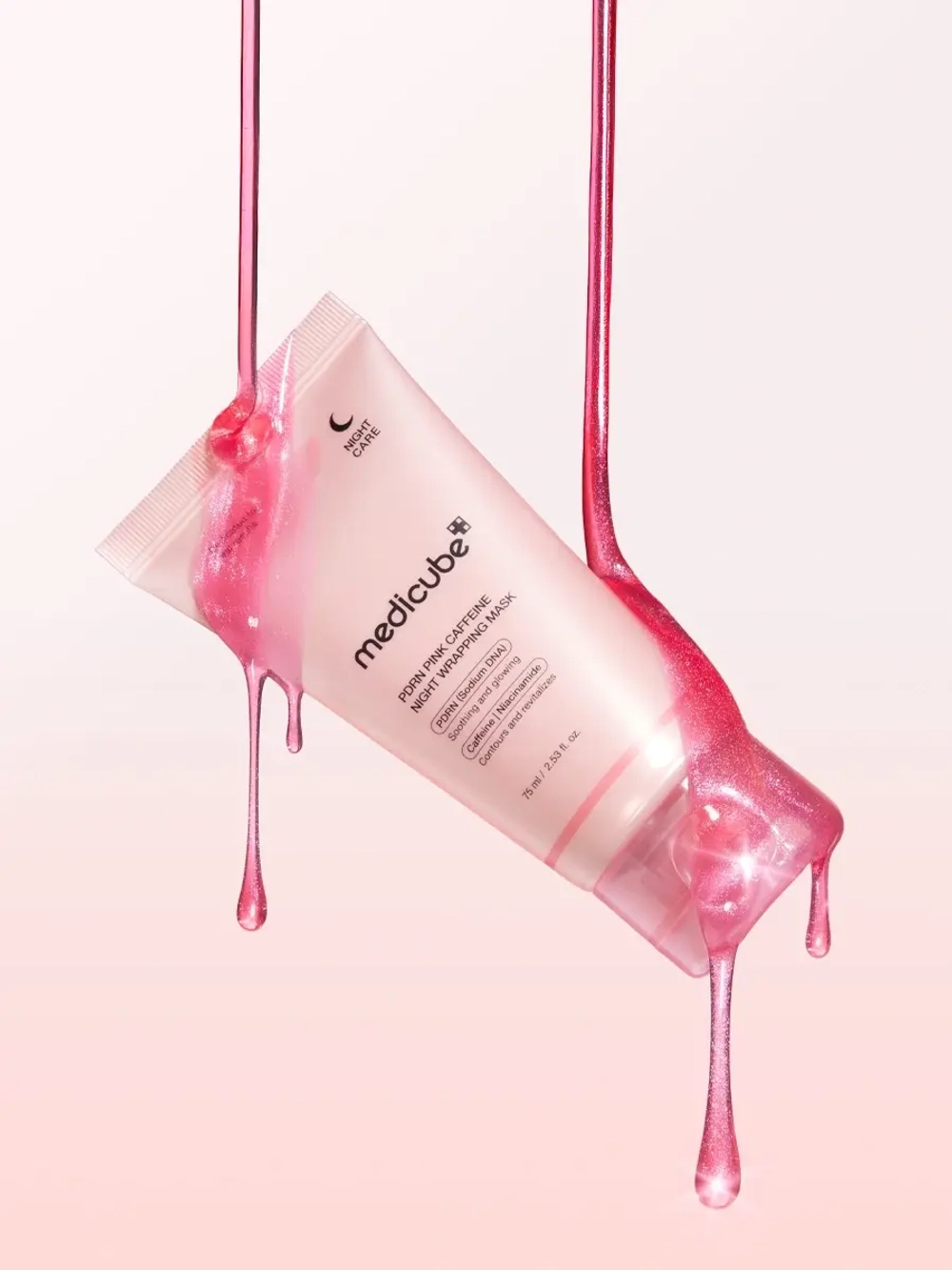 Medicube Лимфодренажная ночная маска-плёнка с ПДРН и кофеином PDRN Pink Caffeine Night Wrapping Mask 75 мл