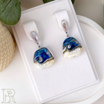 LEFIREL' Серьги серебряные женские "Берег желаний" с бусинами из муранского стекла / ювелирные украшения из родированного серебра 925