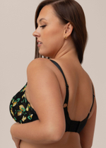 Бюстгальтер с мягкой чашкой с принтом в виде лимонов (Размер: 75G) (Цвет: черный)