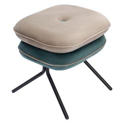 Пуф Pea, велюр, бежевый/сине-зеленый