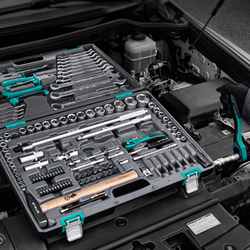 Набор инструментов, 1/4", 1/2", Cr-V, S2, усиленный кейс, 119 предметов Stels