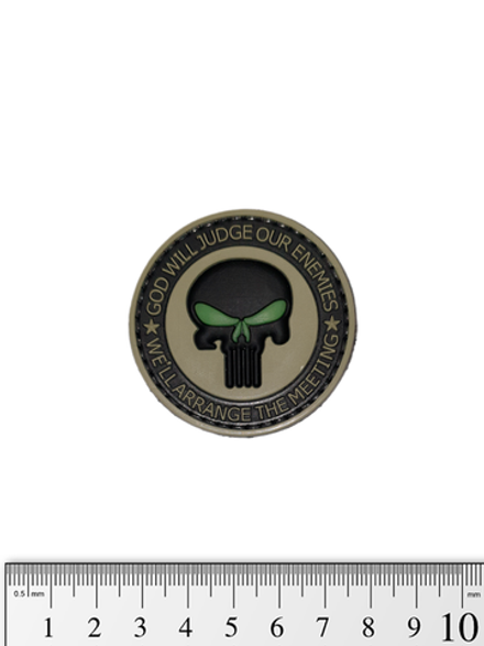 Шеврон Punisher God Will Judge PVC 5 см. Чёрный