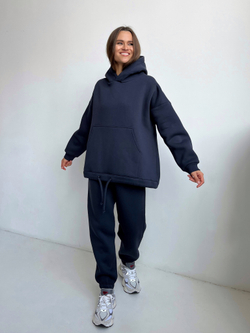 Джоггеры OVERSIZE, с начесом, нави