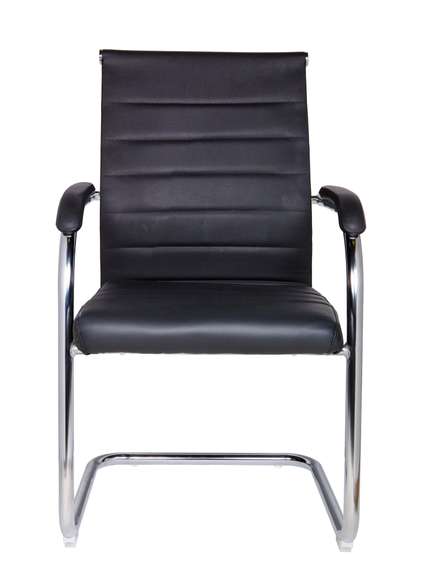 Кресло офисное Норден / Авалон CF / хром / черная экокожа