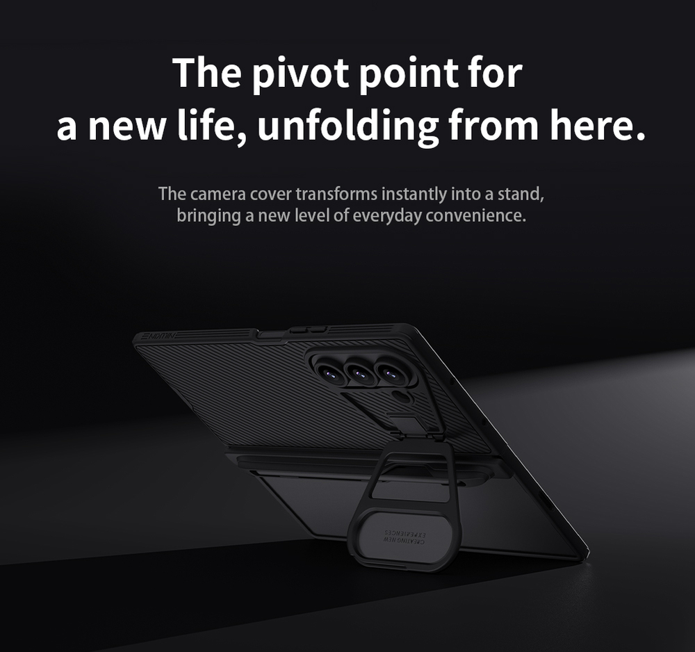 Чехол от Nillkin на Samsung Galaxy Fold 7, серия CamShield Prop (версия с металлической откидной крышкой и стилусом)