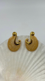 Серьги с бежевой эмалью Napier