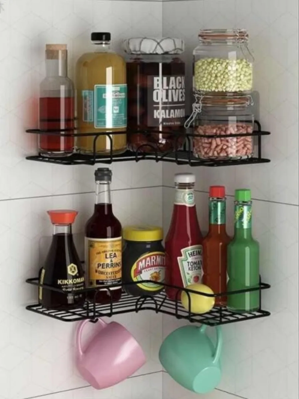 полка в ванную без сверления угловая