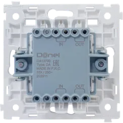 Donel R98 METAL механизм тумблерного переключателя В1 с 3-х мест (перекрёстного), 10 A 250 В~, серия DA