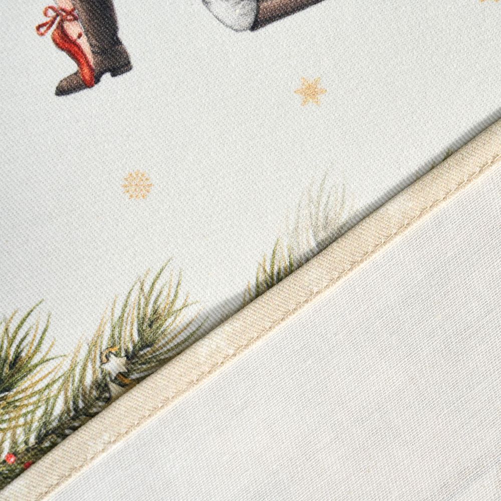 СКАТЕРТЬ ОВАЛЬНАЯ "ЩЕЛКУНЧИК" ,160Х220СМ БЕЖЕВЫЙ ,100% ХЛОПОК ,ТВИЛ