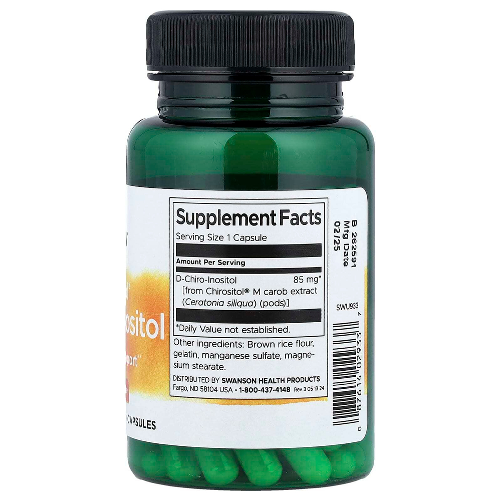Swanson, D-хироинозитол Chirositol®, 85 мг, 60 капсул