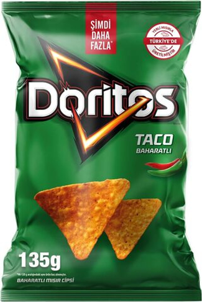 Чипсы Doritos с кукурузы со вкусом тако и специями, супер-упаковка, 135 г - ( 3 штуки )