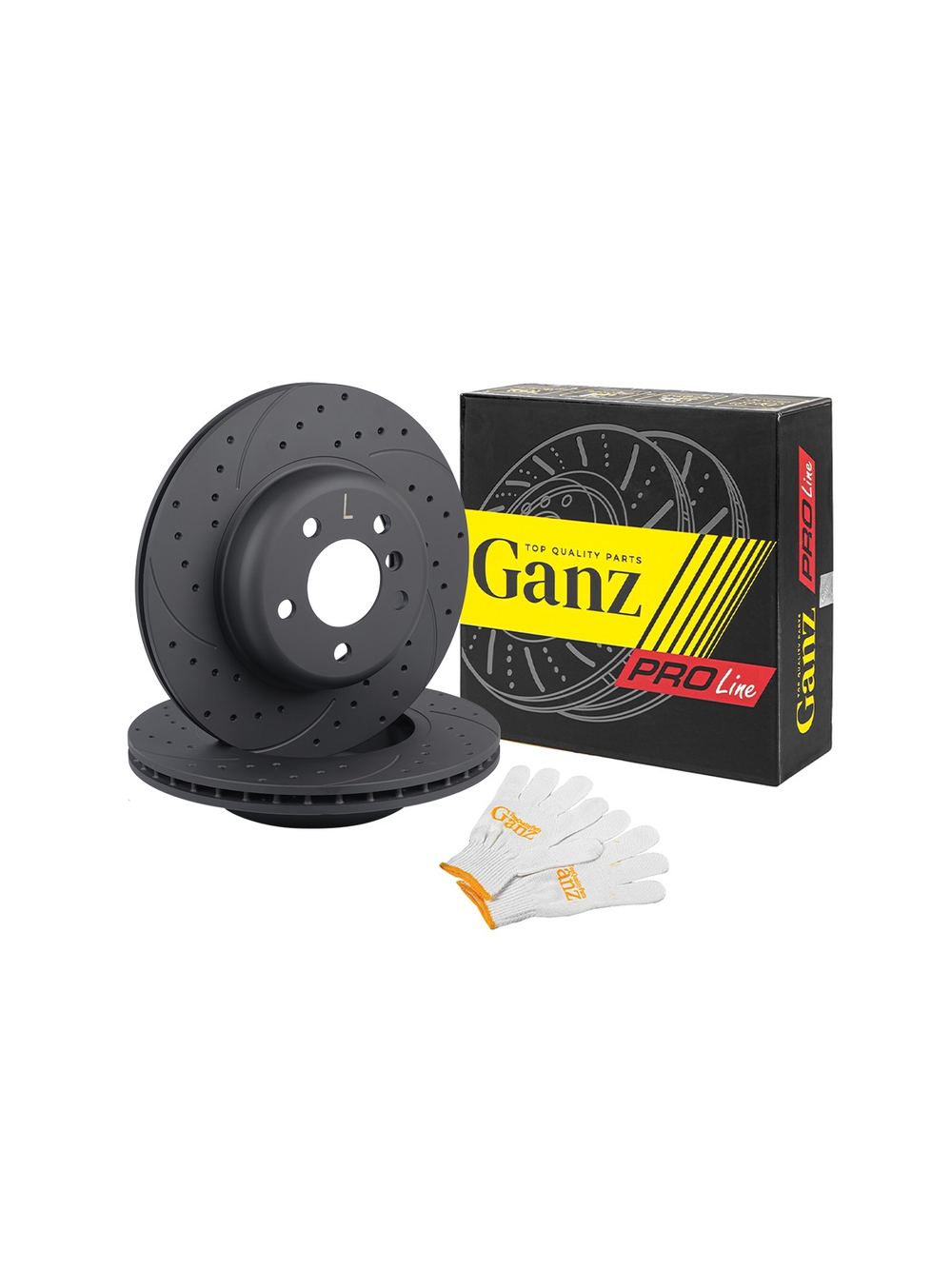 Диск тормозной передний перфорированный PRO-LINE с покрытием комплект BMW 5 F10/F11/F18 GANZ GIJ06077S