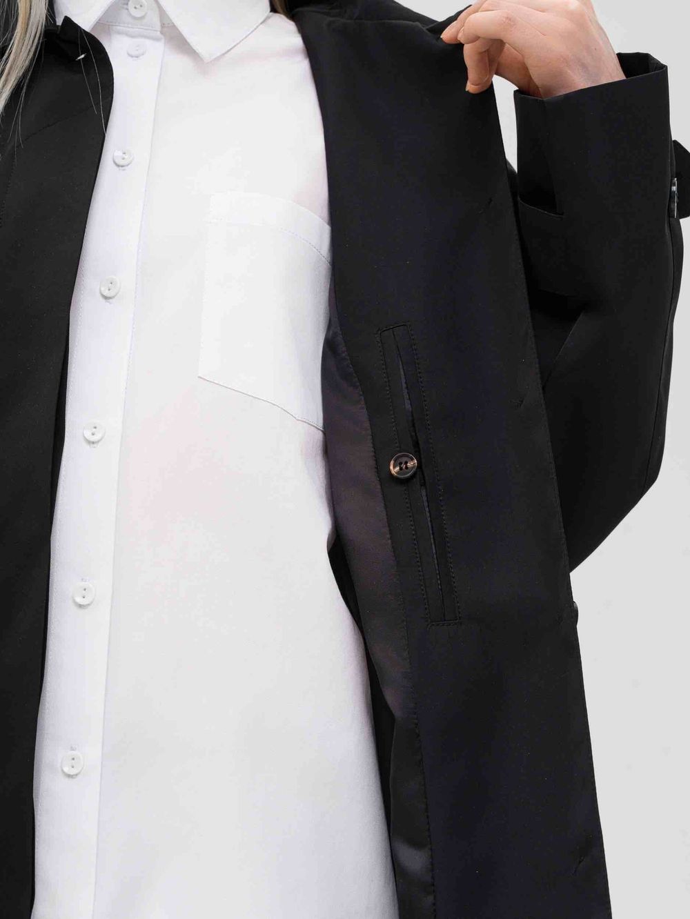 Плащ FOS Средней длины Женский Черный