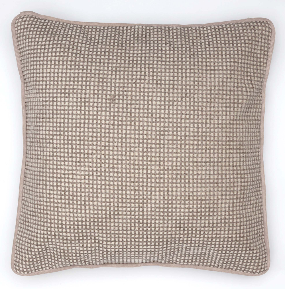 nan CUBEПодушка декоративная 40х40 бежевая клетка Textil Roig 40x40
