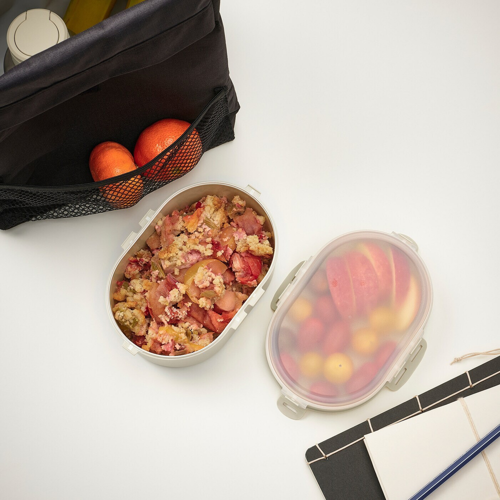 Ланч-бокс IKEA UTBJUDA (УТБЖУДА), Штабелируемый, Светло-бежевый