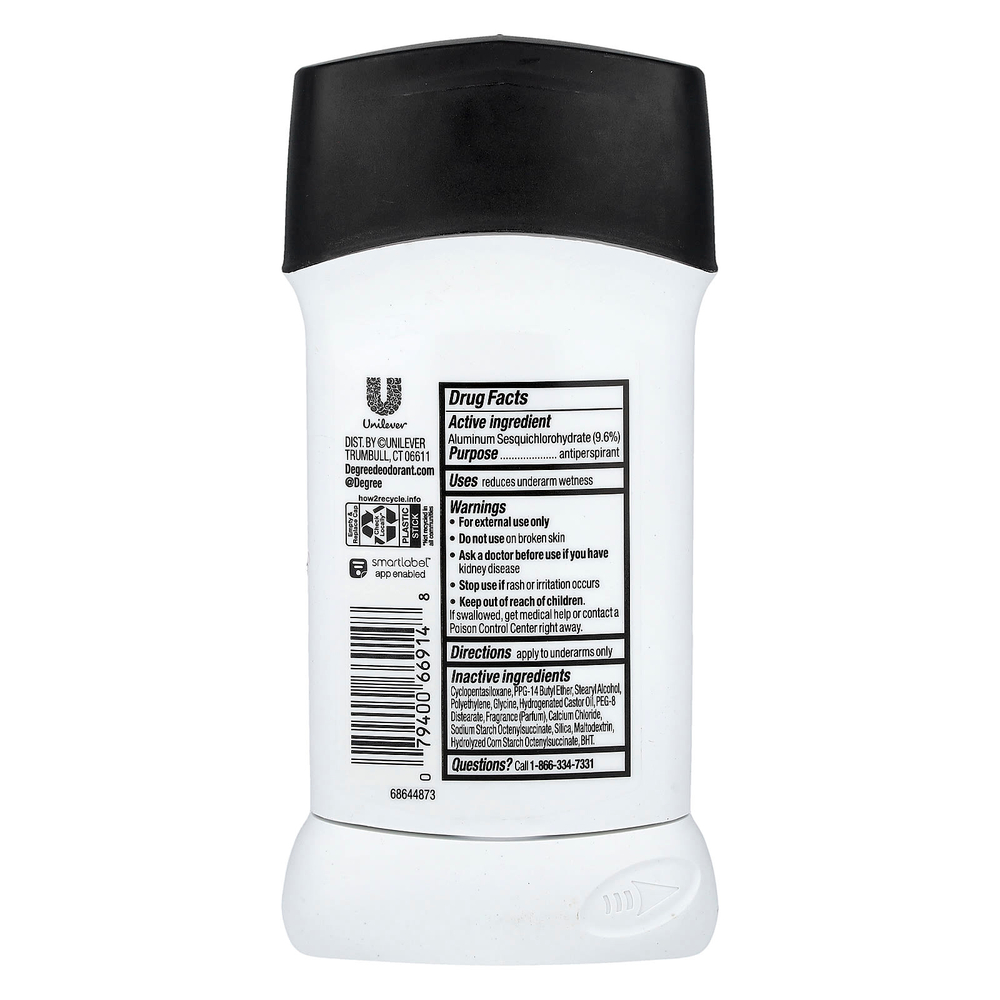Degree, UltraClear, Black + White, дезодорант-антиперспирант, свежий аромат, 76 г (2,7 унции)