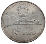 1/4 евро 2007 год. Франция. Себастьян Ле Претра де Вобан. Серебро