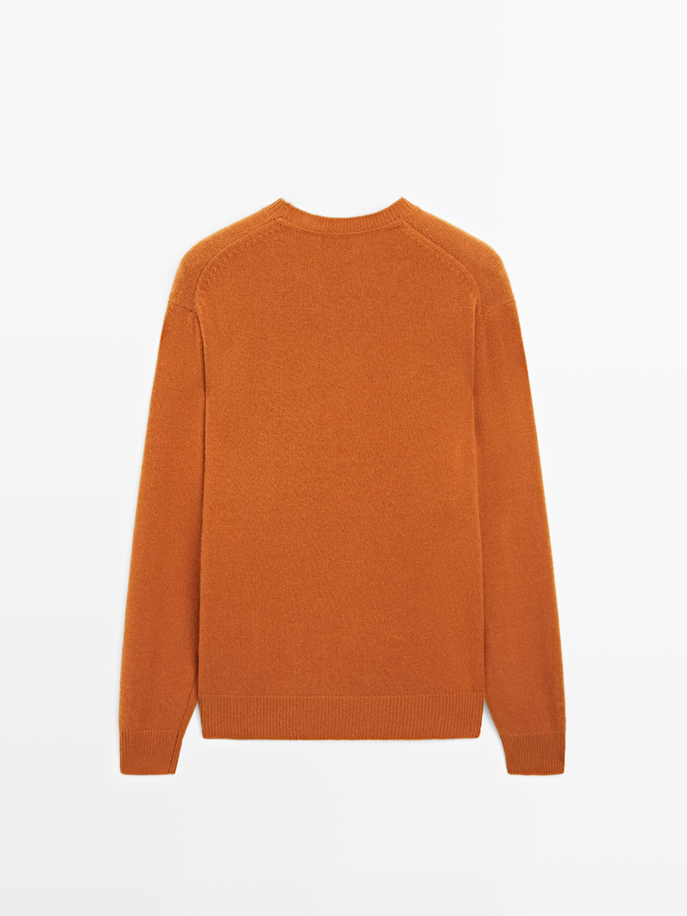 Massimo Dutti Свитер из смесовой шерсти с круглым вырезом, горчично-желтый