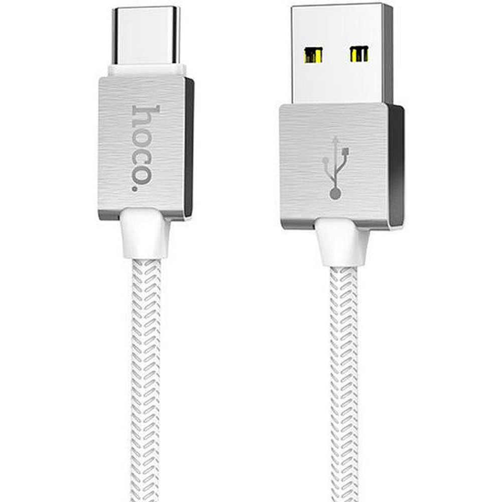 Кабель USB - Type-C Hoco U49 (оплетка ткань) Белый