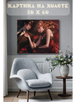 Картина на стену 40 X 50 Парень и девушка аниме