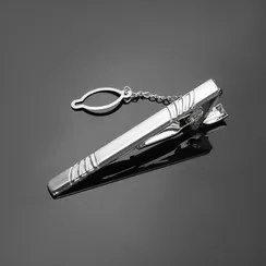 Зажим для галстука стальной "Классический" цвет матового серебра