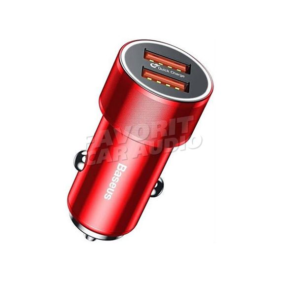 АЗУ 2USB Baseus CAXLD-B01 1000mAh металл QC3.0 красный