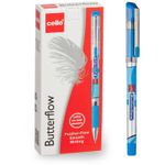 Ручка шариковая Cello "Butterflow" синяя, 0,7мм, грип, штрих-код