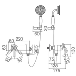 Смеситель для ванны Aflorn AF16003G, однорычажный, поворотный излив, латунь, (РАСПРОДАЖА)