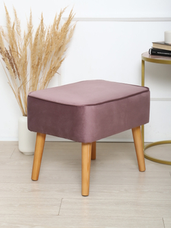 Пуф "Donatello"антивандальный велюр Lilac/натурал