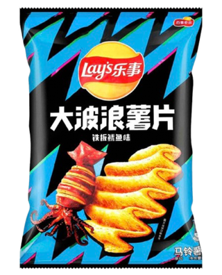 Картофельные чипсы Lay's Big Wave со вкусом кальмара на гриле