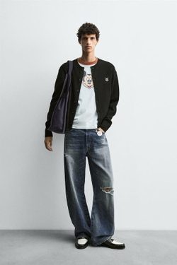 ZARA HARRY LAMBERT X DISNEY КАРДИГАН С НАШИВКОЙ MINNIE MOUSE, ЧЕРНЫЙ