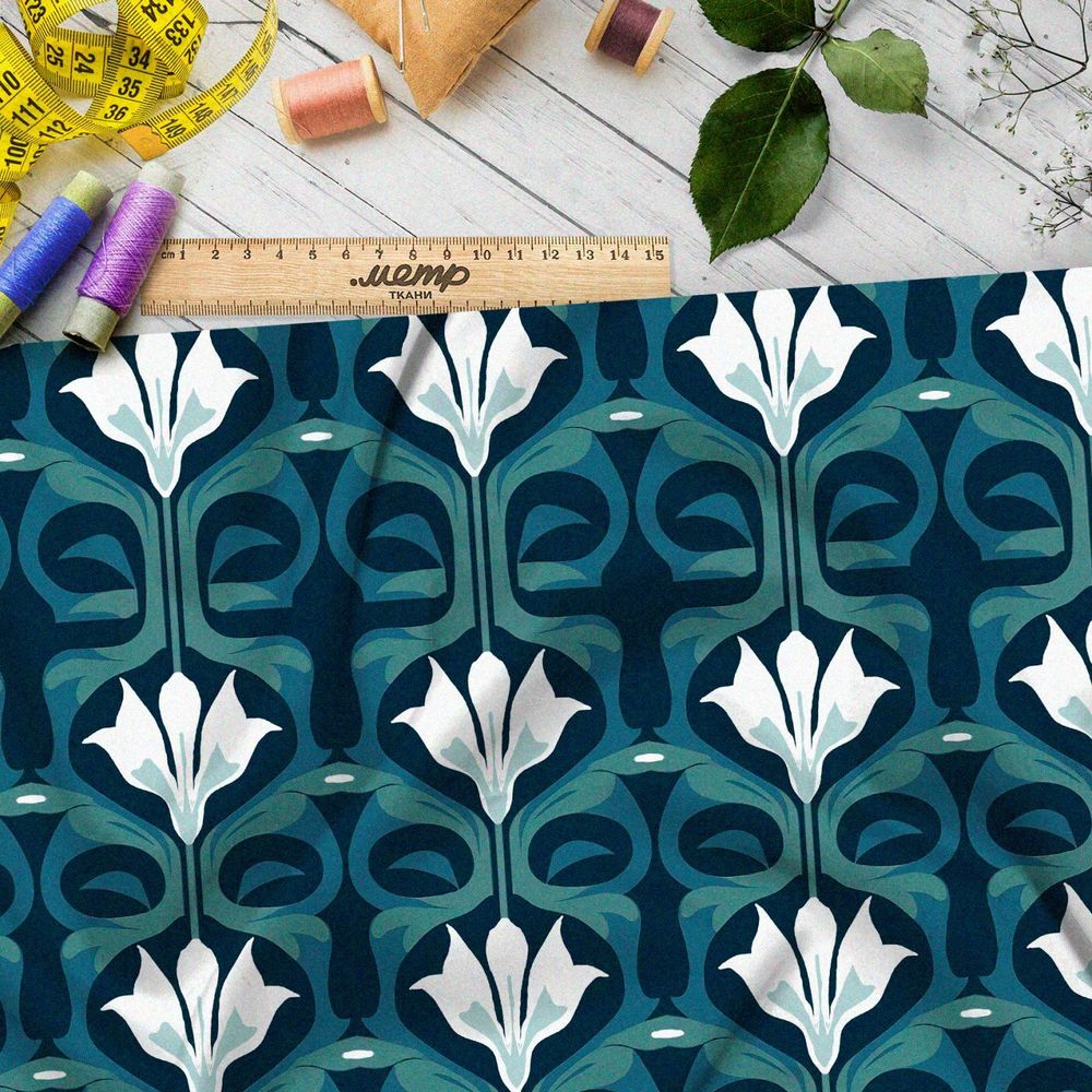 Ткань премиум атлас романтическая фантазия