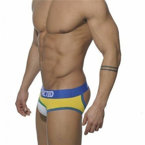 Мужские трусы джоки желтые с белой вставкой Seobean Addicted