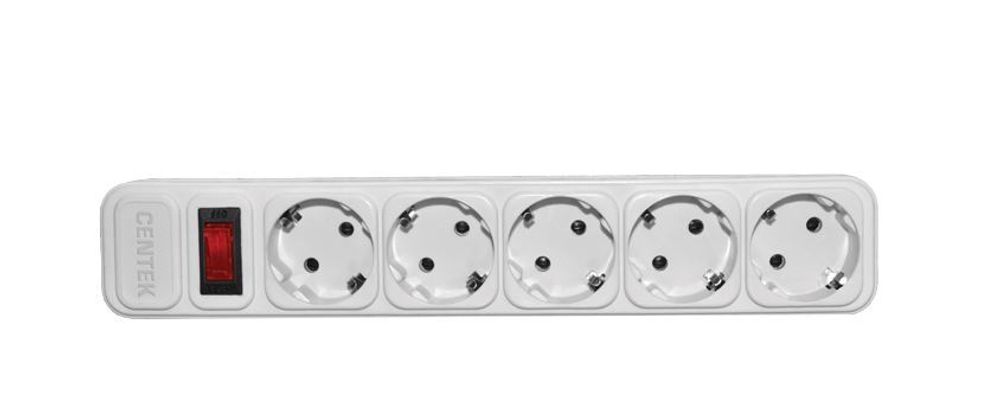 Сетевой фильтр Centek СТ-8900-5-3,0 White (белый) 5 розеток, 3 м, ДВОЙНАЯ ЗАЩИТА, макс до 2200 Вт