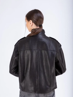 Куртка женская кожаная оверсайз