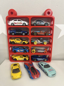 Полка для машинок Hot Wheels 10 шт, крепление на стену для hot wheels 10 шт красный