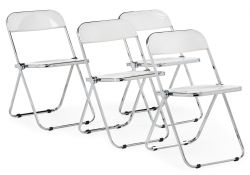 Пластиковый стул Fold складной white / chrome