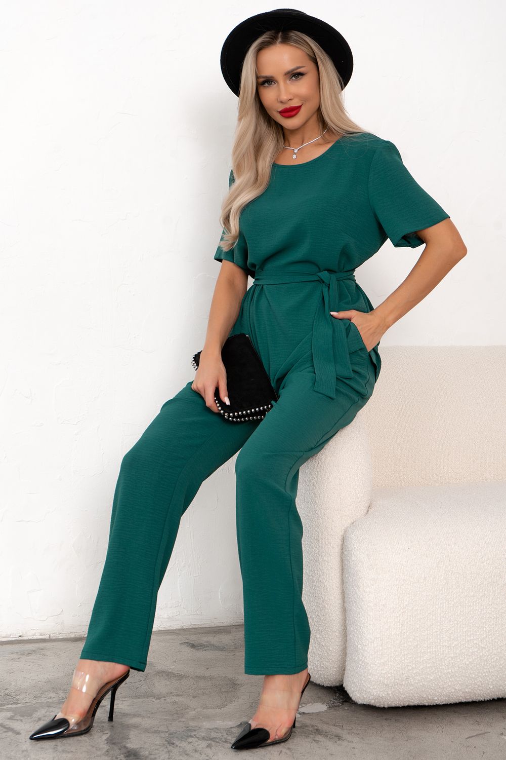 Костюм брючный (изумрудный) К11-90 Nikol