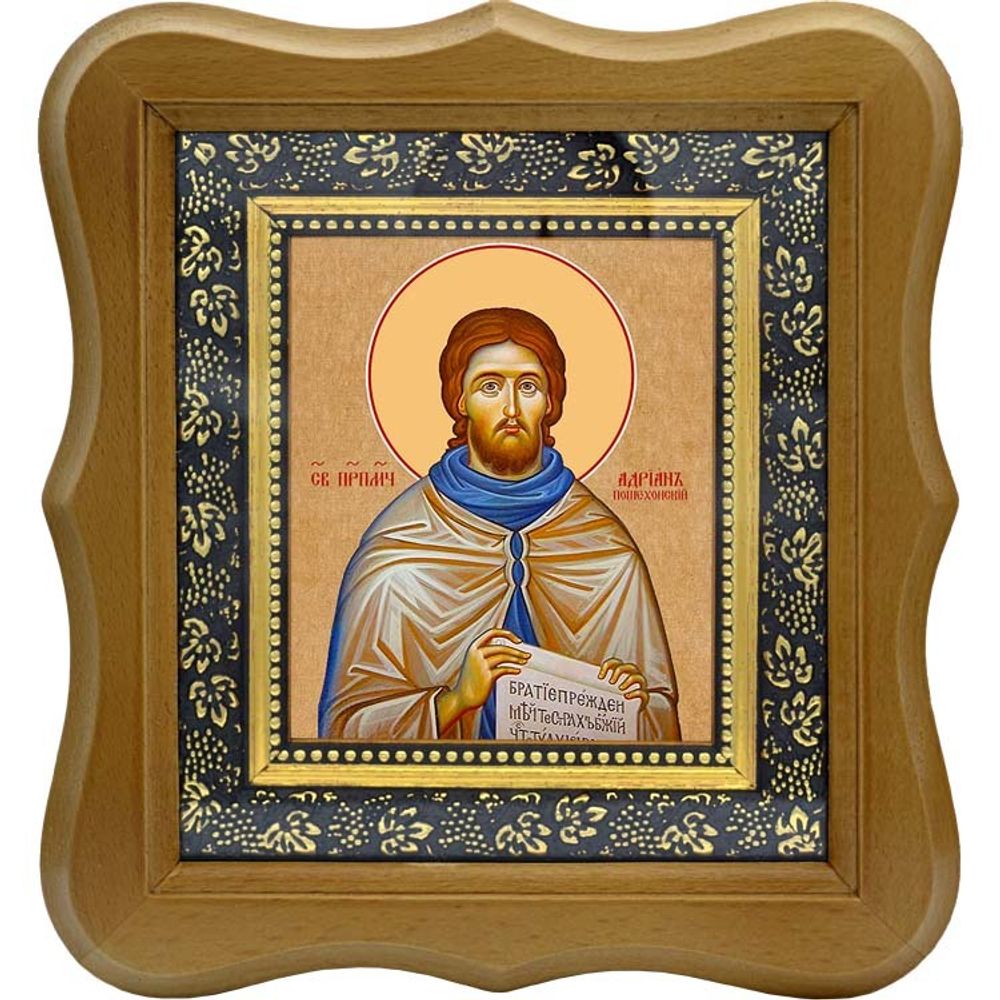 Адриан Пошехонский, Ярославский, игумен преподобномученик. Икона на холсте.
