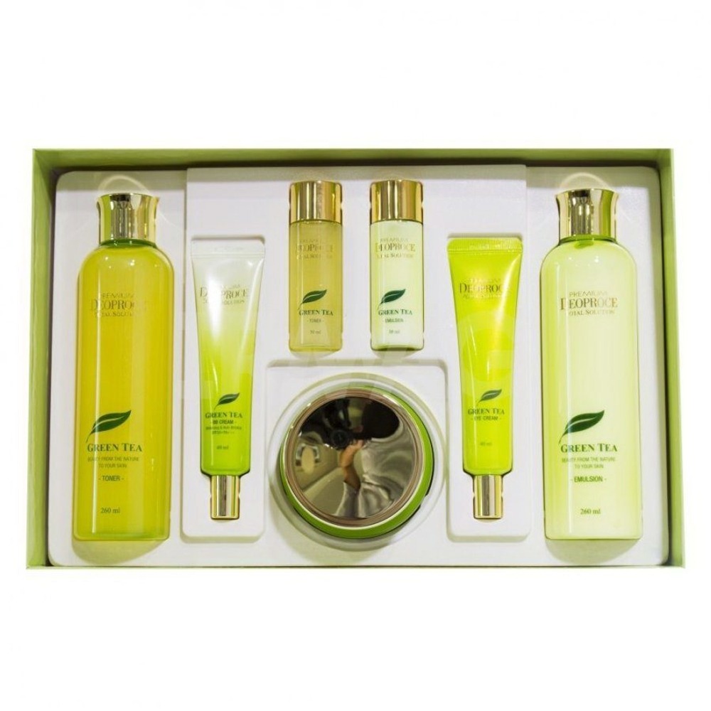 Deoproce Premium Greentea Total Solution Skin Care 4 Set бьюти-набор уходовых средств с экстрактом зеленого чая