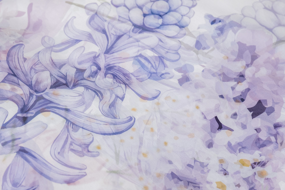 Постельное белье 2 спальное евро Garda Decor Фиори сиренево-белое